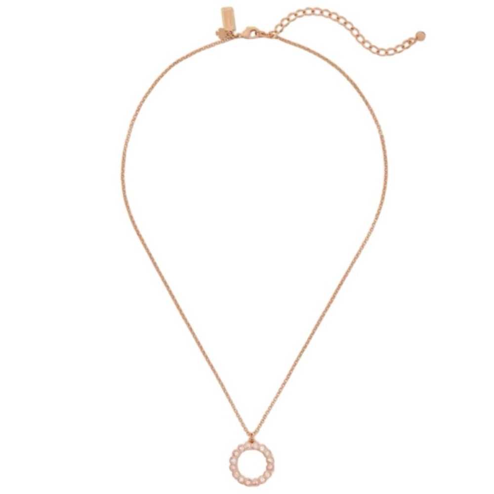 KATE SPADE • Rose Gold Full Circle Crystal Pendant Necklace - Picture 3 of 5